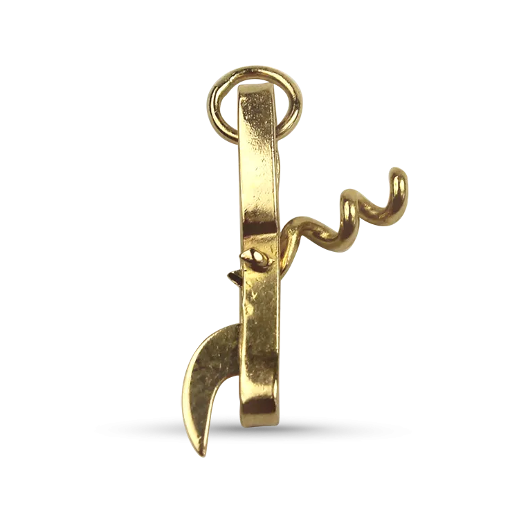 Estate 14k Yellow Gold Corkscrew Charm