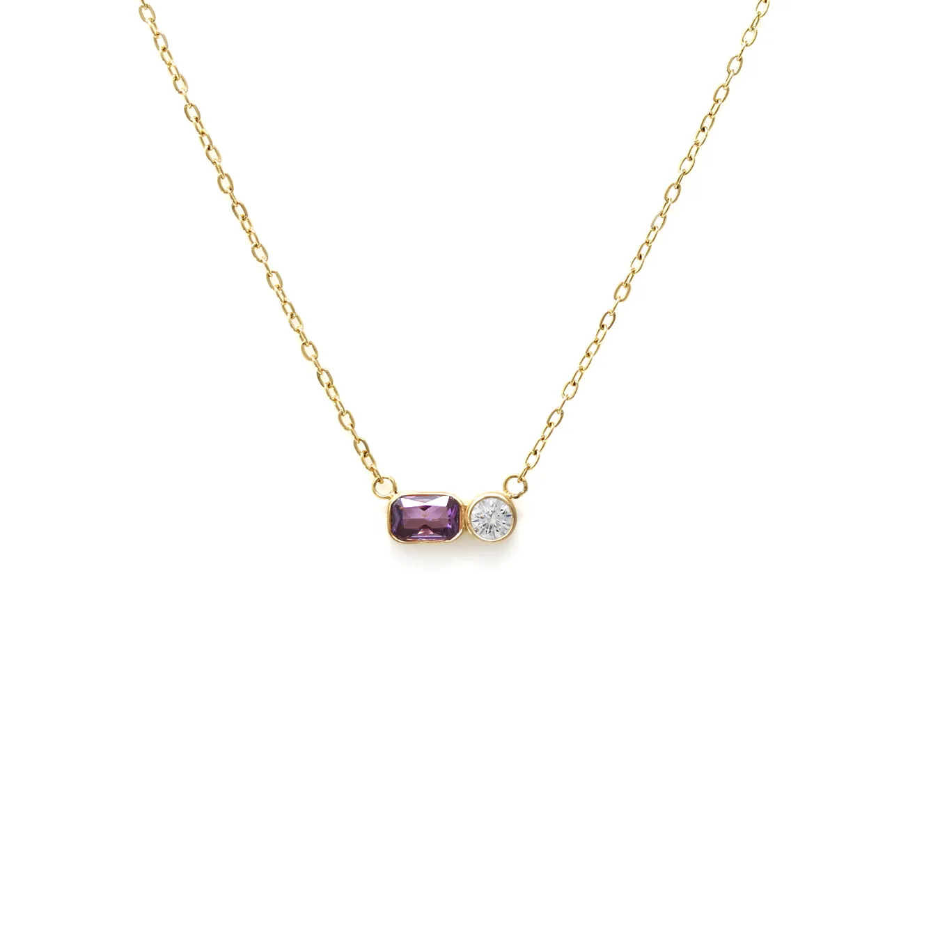 February Amethyst Birthstone Gift Set - Yellow Gold