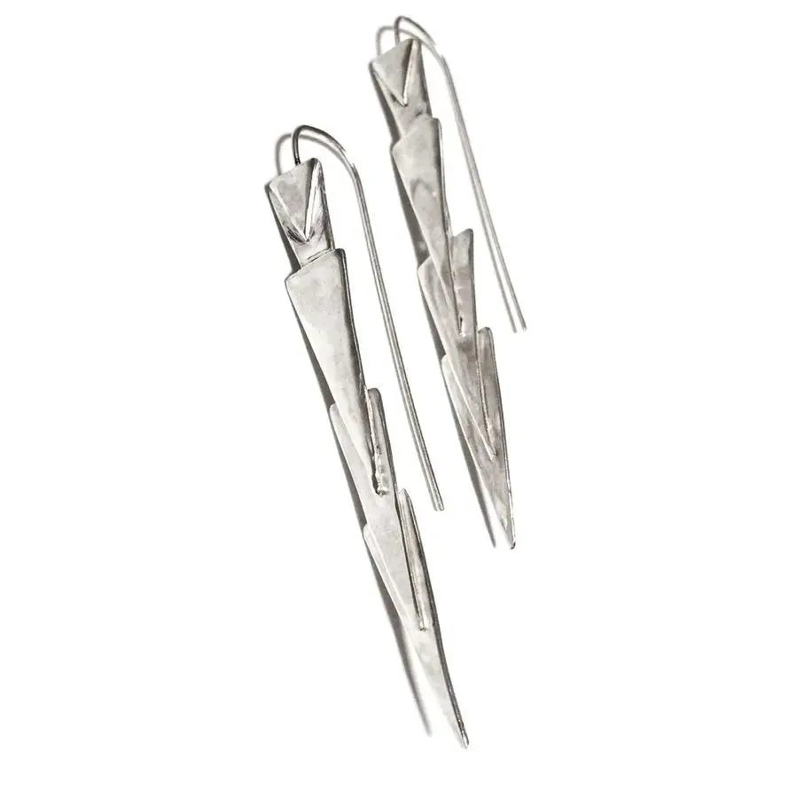 Fibonacci Daggers Sterling Silver Earrings FDE002 by Votive Designs Jewelry