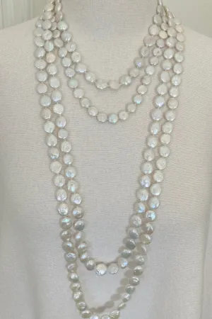 Flat Coin Pearl Necklace | Iridescent Elegance & Versatile Lengths | By Pearly Girls