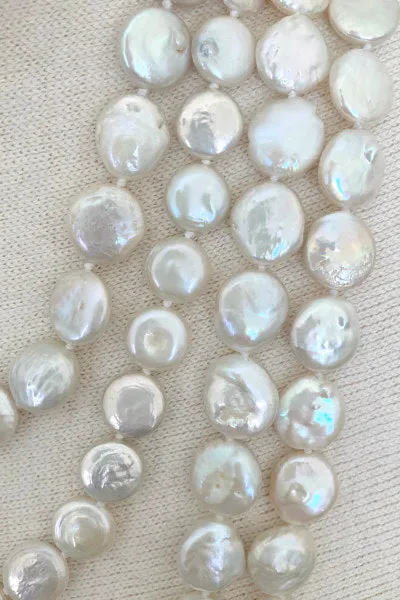 Flat Coin Pearl Necklace | Iridescent Elegance & Versatile Lengths | By Pearly Girls