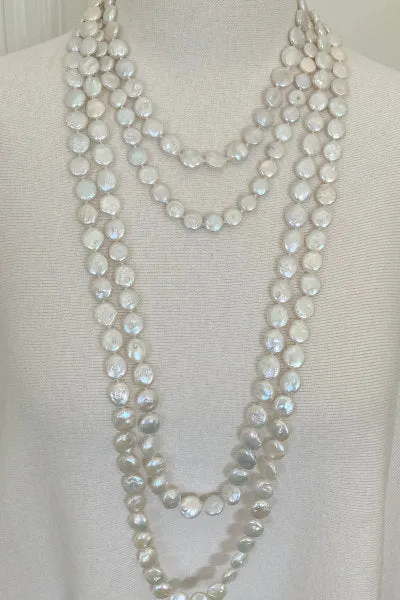 Flat Coin Pearl Necklace | Iridescent Elegance & Versatile Lengths | By Pearly Girls