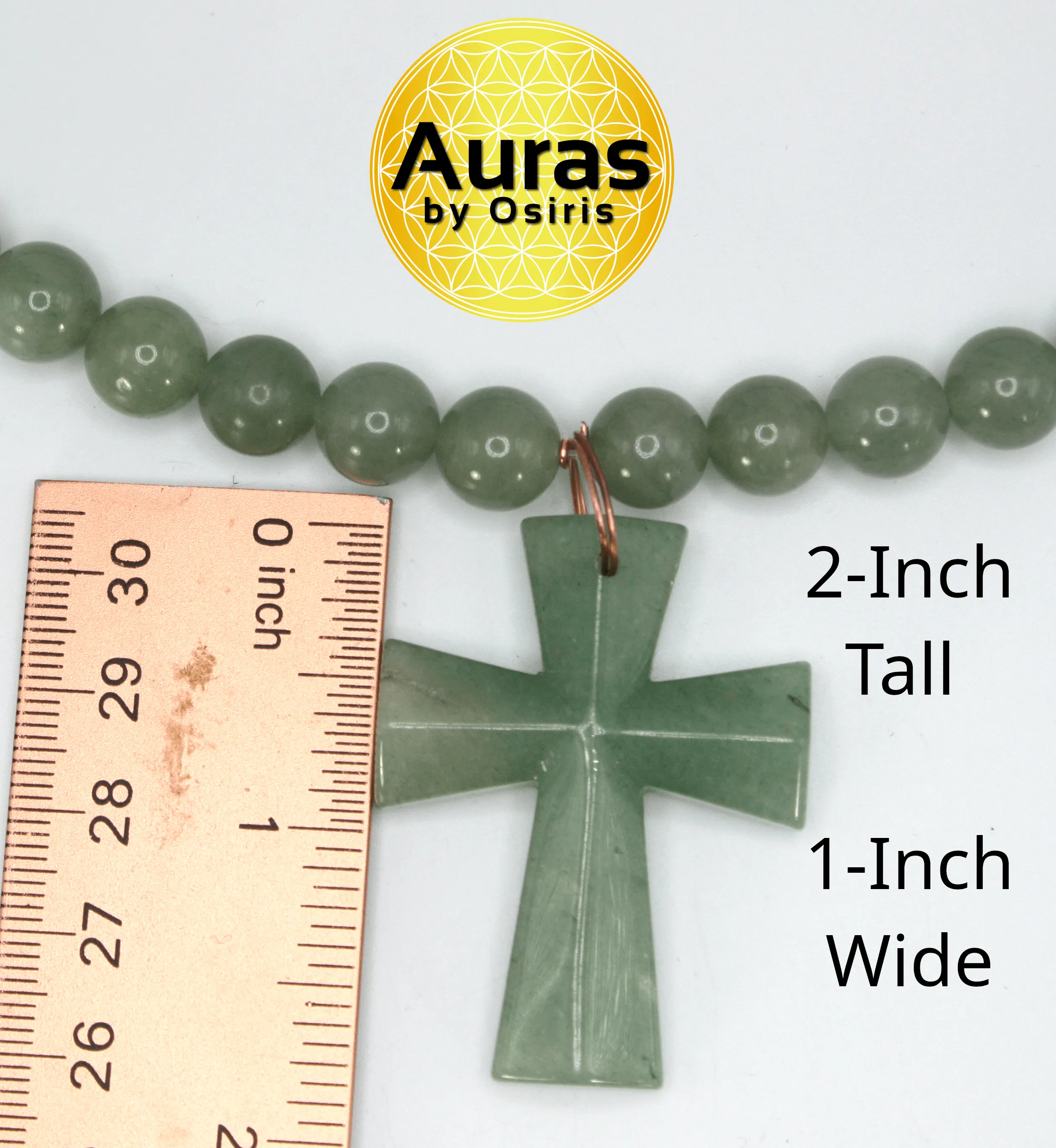 Genuine Aventurine Pendant Necklace - Gift for Men/Woman - Spiritual Accessories - Religious Symbol