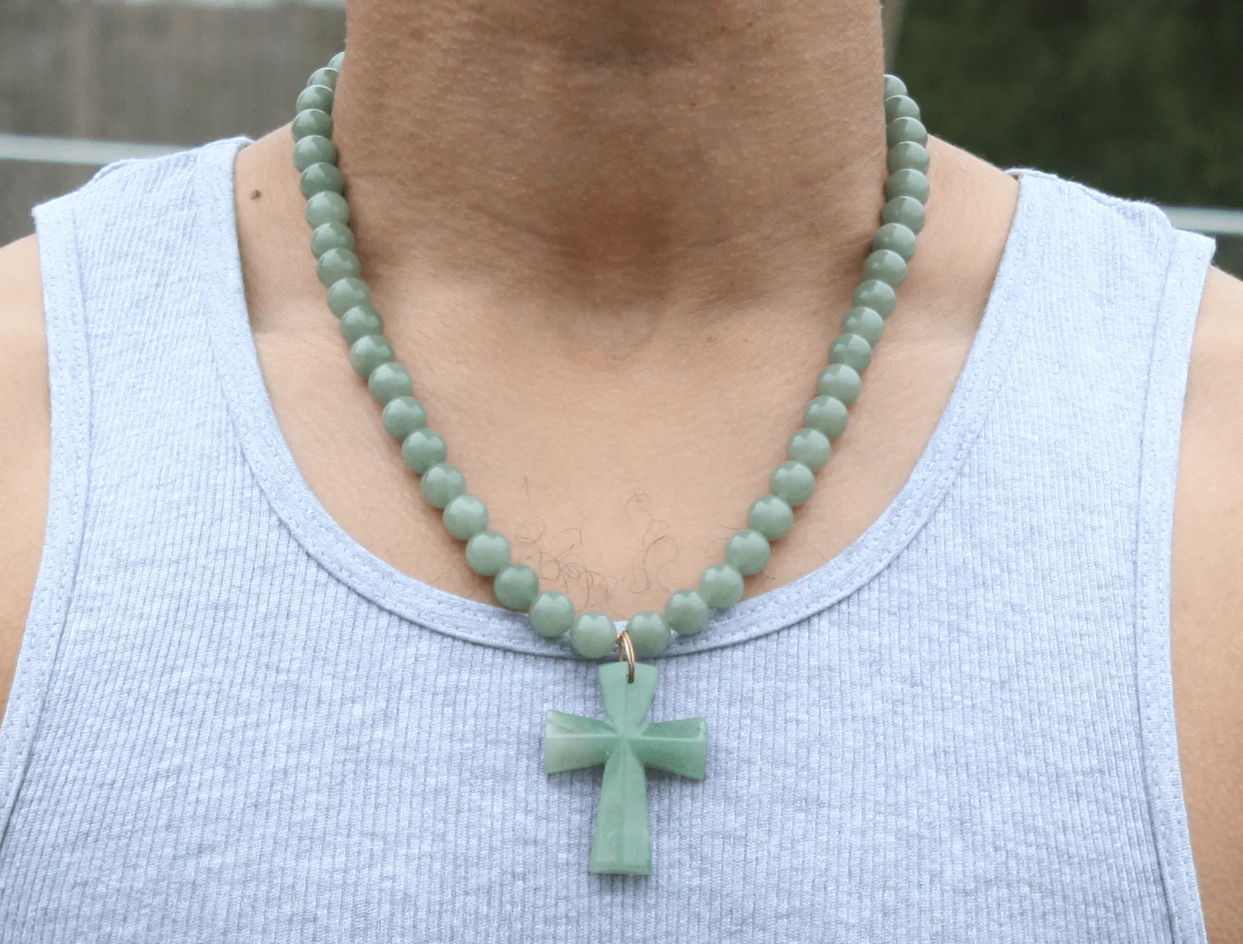 Genuine Aventurine Pendant Necklace - Gift for Men/Woman - Spiritual Accessories - Religious Symbol