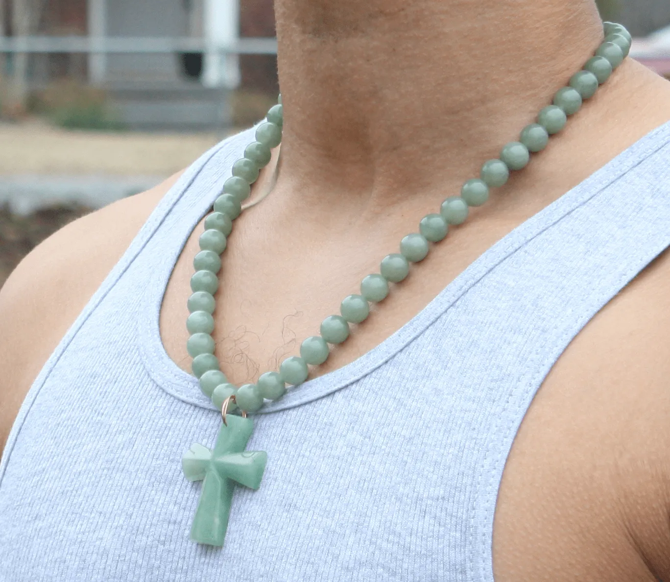 Genuine Aventurine Pendant Necklace - Gift for Men/Woman - Spiritual Accessories - Religious Symbol