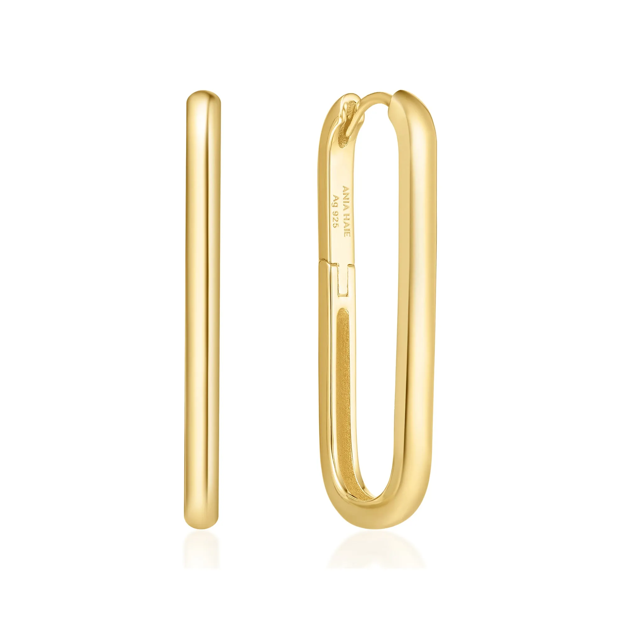 Gold Tube Oversized U Hoop Earrings