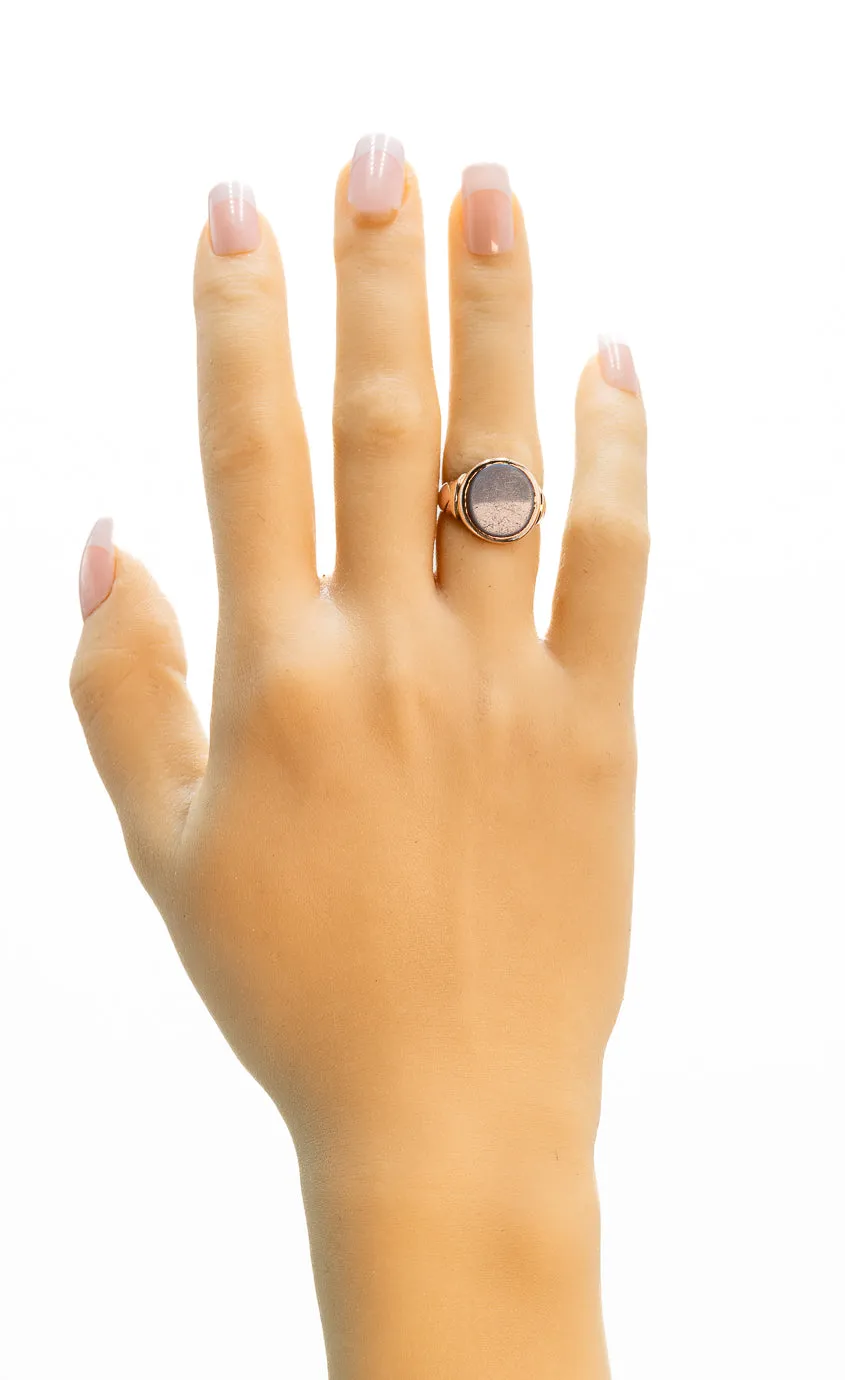 Gorgeous 9ct Rose Gold Single Stone Banded Agate Ring