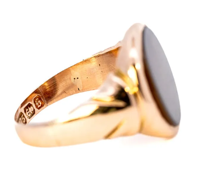 Gorgeous 9ct Rose Gold Single Stone Banded Agate Ring