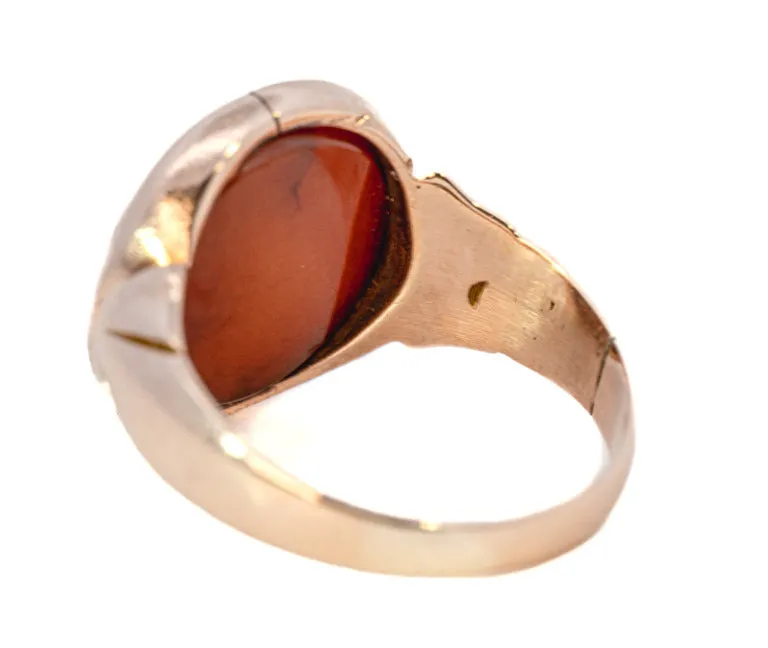 Gorgeous 9ct Rose Gold Single Stone Banded Agate Ring