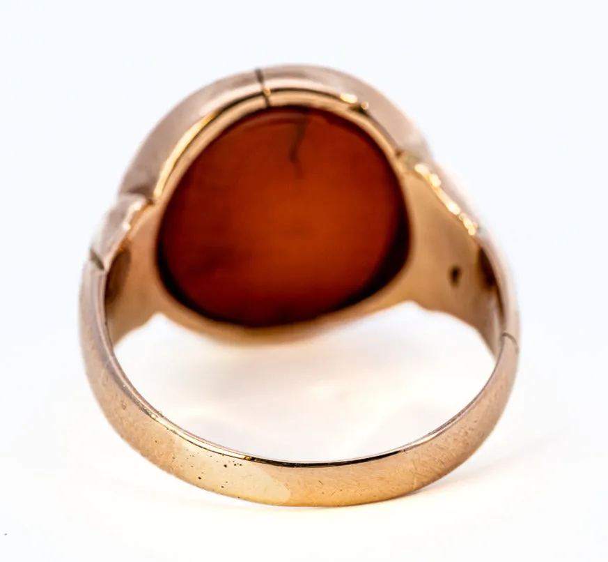 Gorgeous 9ct Rose Gold Single Stone Banded Agate Ring