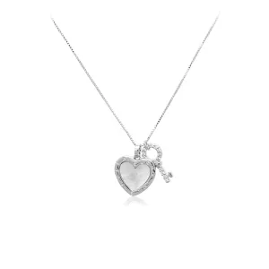 Heart & Key Mother of Pearl Necklace