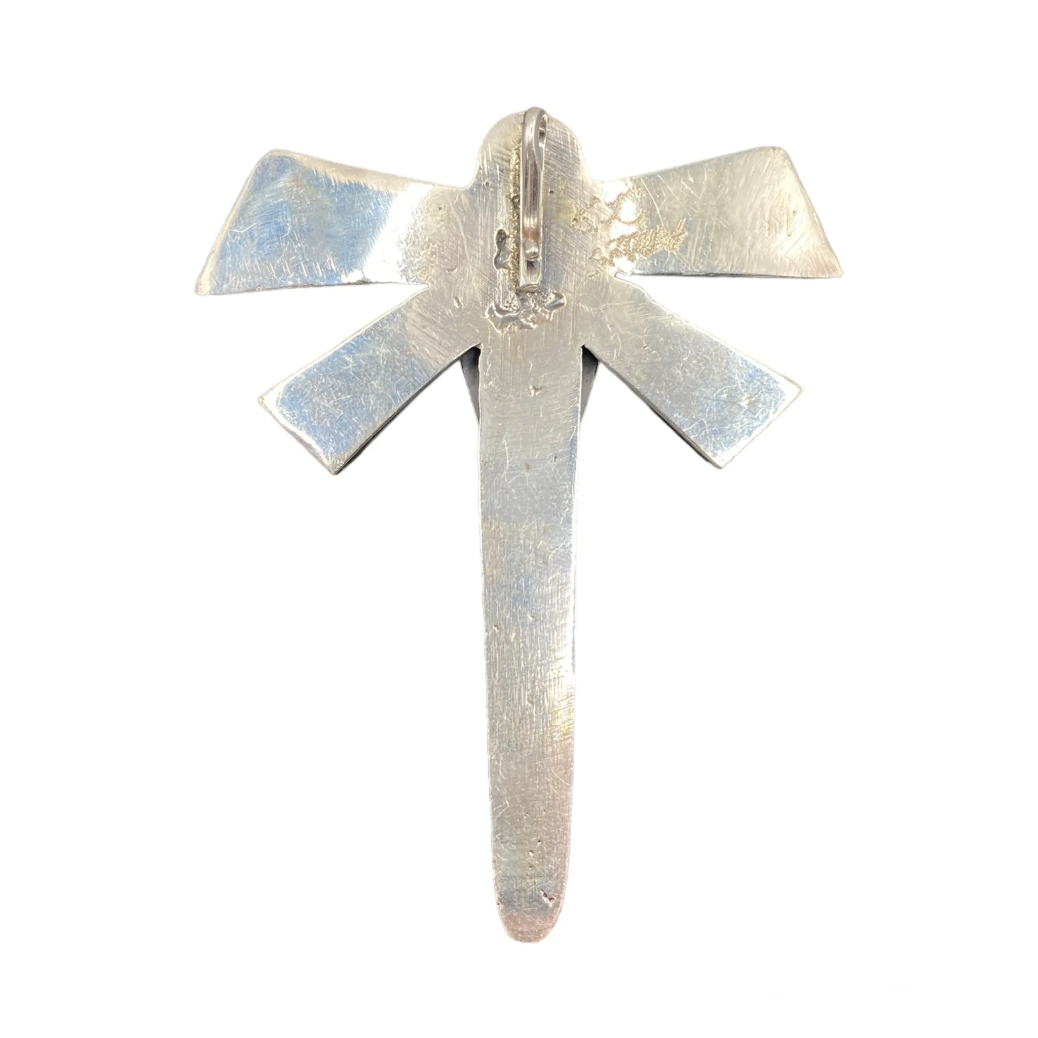 KINGMAN TURQUOISE NAVAJO SILVER DRAGONFLY PENDANT