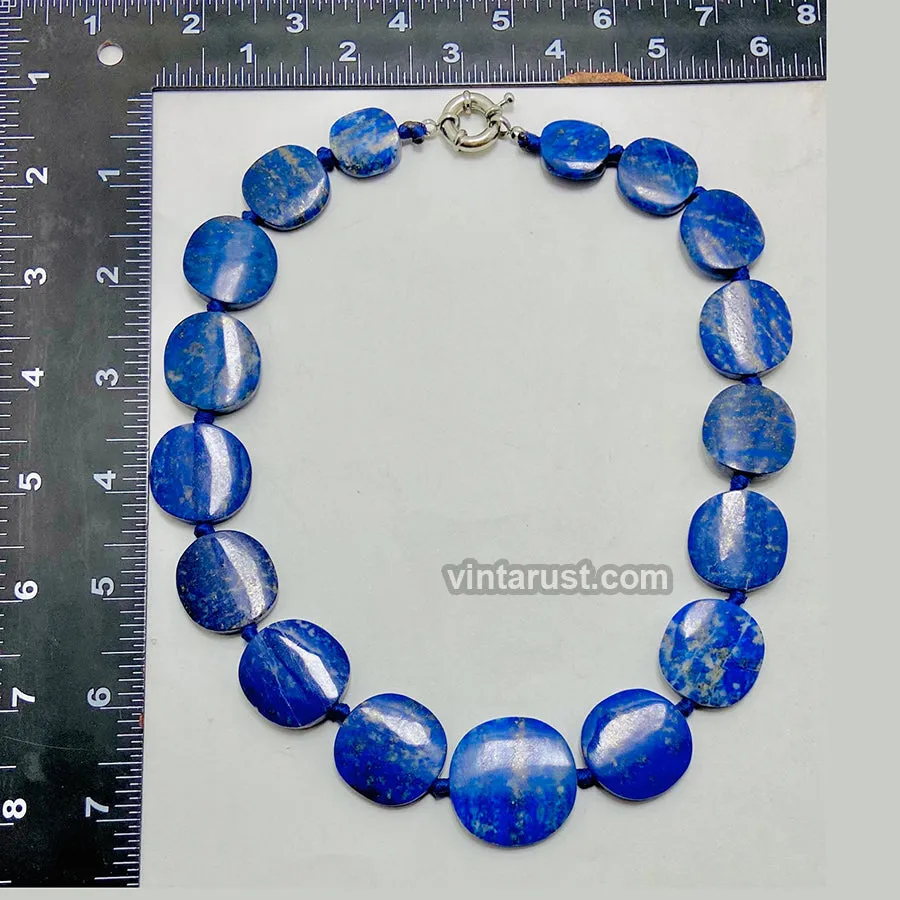 Lapis Lazuli Beaded Stone Choker Necklace