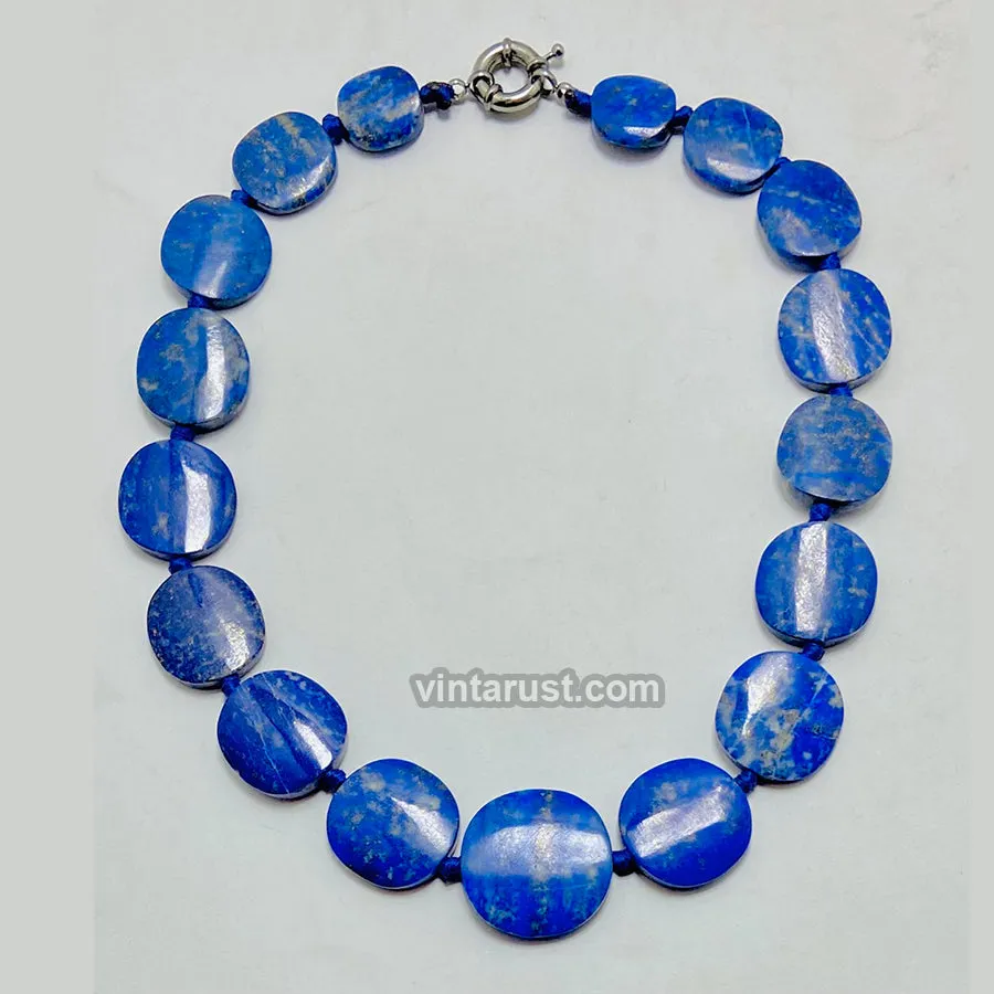 Lapis Lazuli Beaded Stone Choker Necklace