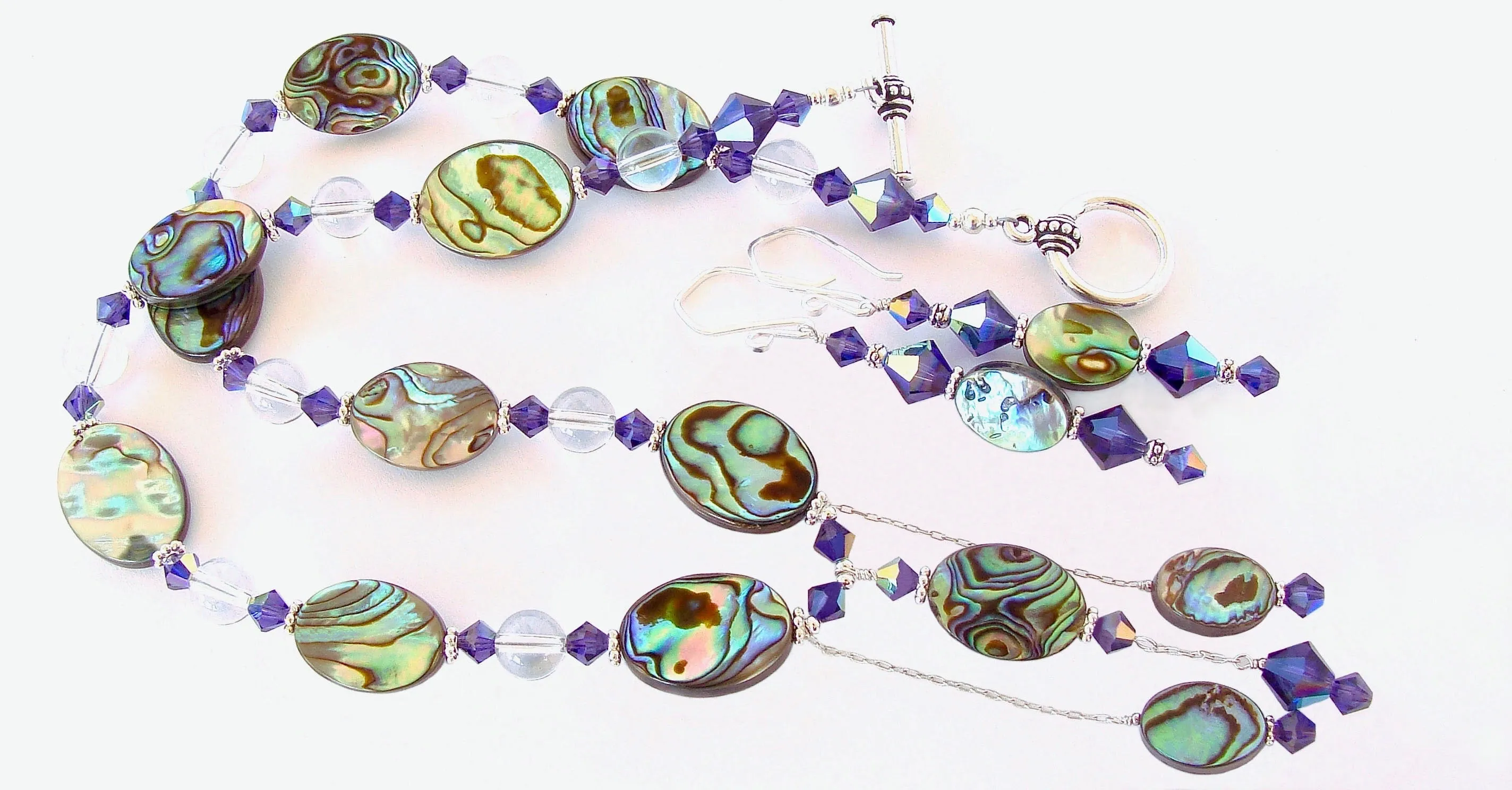 Lucienne: Art Deco Pendant Necklace with Abalone