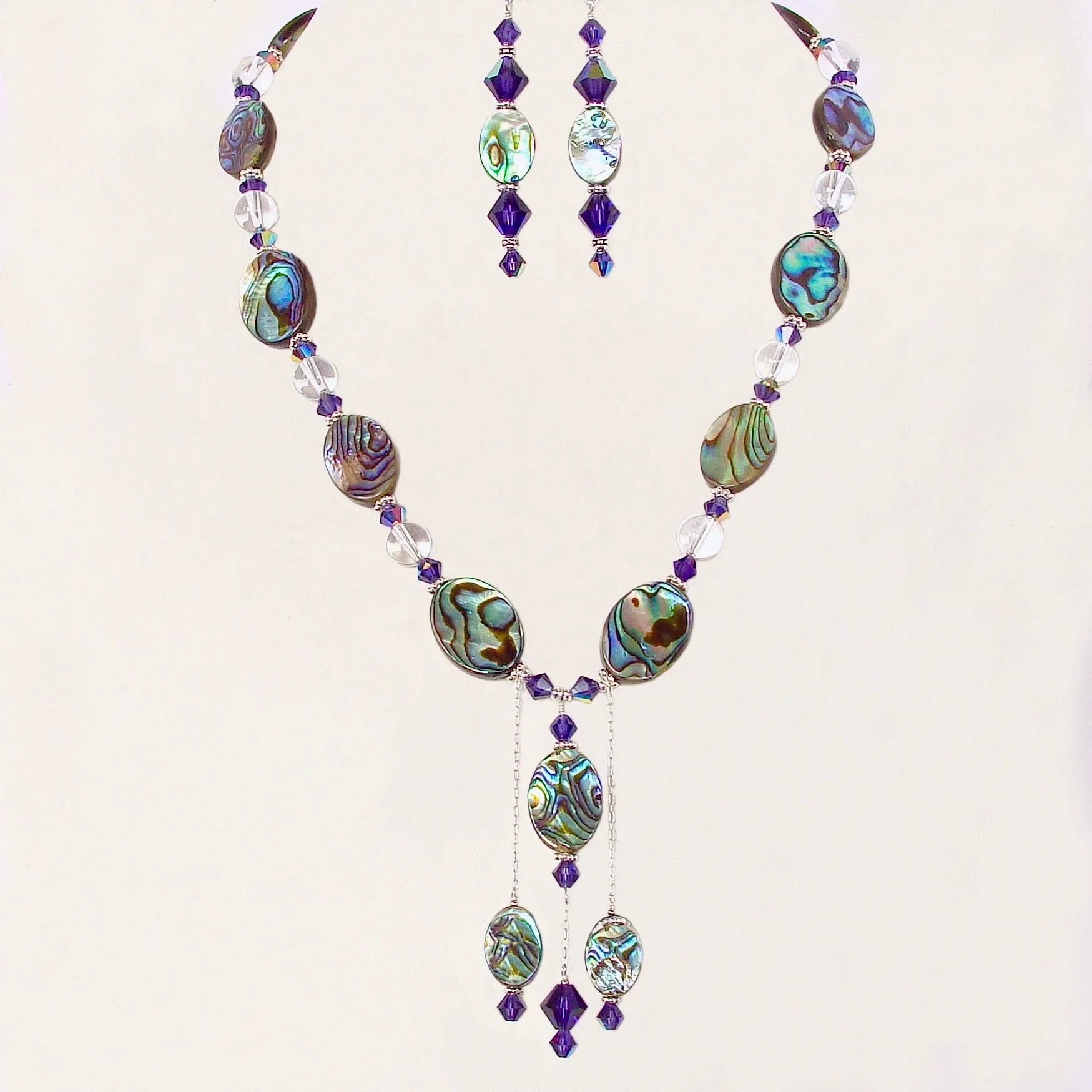 Lucienne: Art Deco Pendant Necklace with Abalone