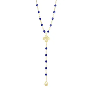 Lucky Classic Gigi Lapis diamond rosary, Yellow Gold, 17.7"