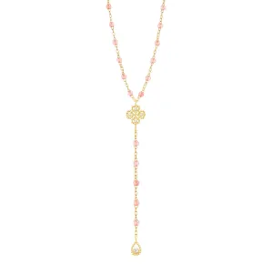 Lucky Classic Gigi Rosée diamond rosary, Yellow Gold, 17.7"