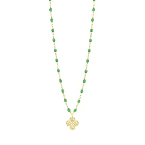 Lucky Clover Classic Gigi Green diamond necklace, Yellow Gold, 16.5"