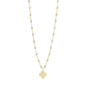 Lucky Clover Classic Gigi Opal diamond Necklace, Yellow Gold, 16.5"