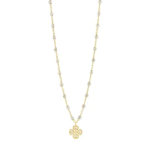 Lucky Clover Classic Gigi Sparkle diamond necklace, Yellow Gold, 16.5"