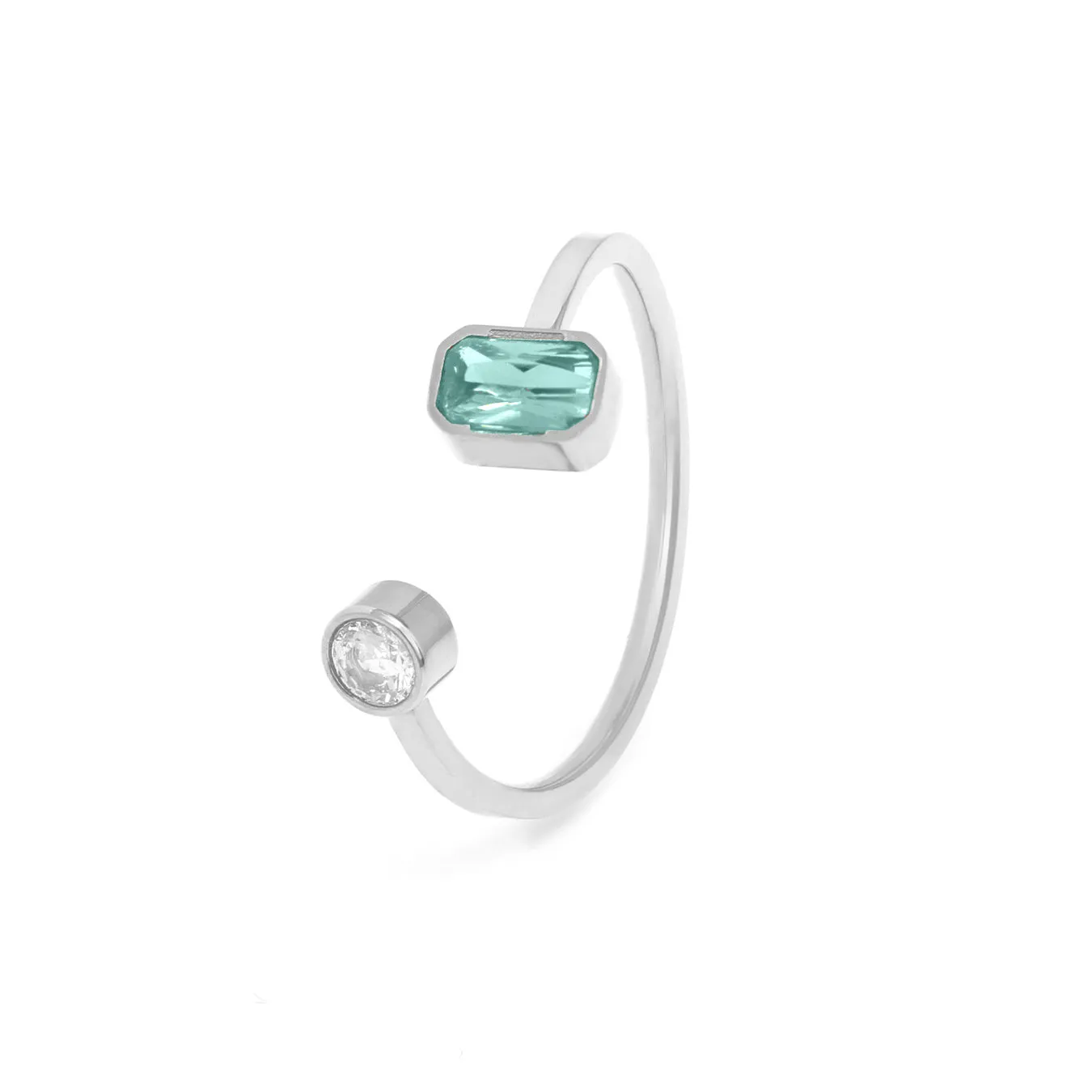 March Aquamarine Birthstone Gift Set - Silver