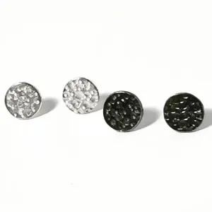 Mini Meteor Stud Oxidized and Sterling Silver Earrings MMSE002 by Votive Designs Jewelry