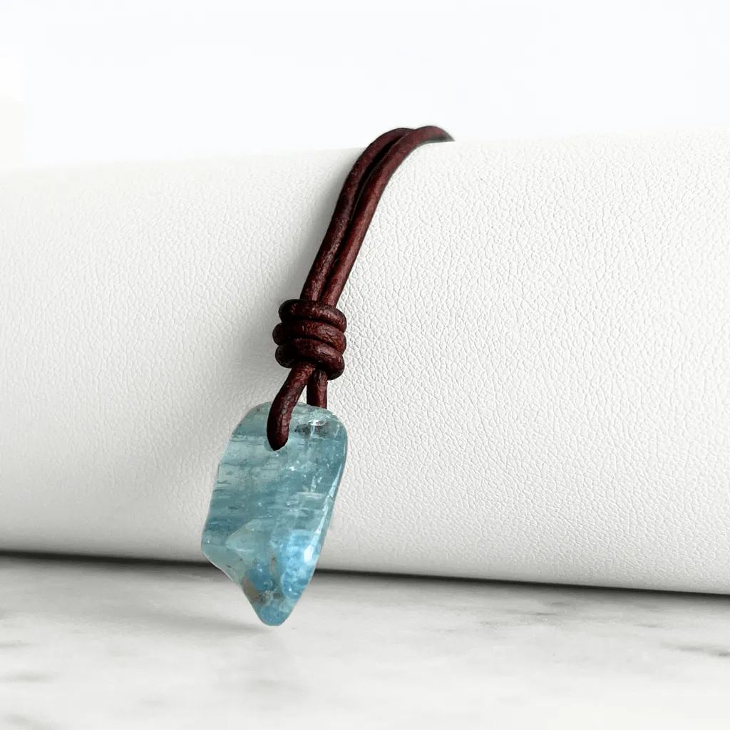 Natural Small Aquamarine Gemstone Pendant Necklace - Inner Serenity