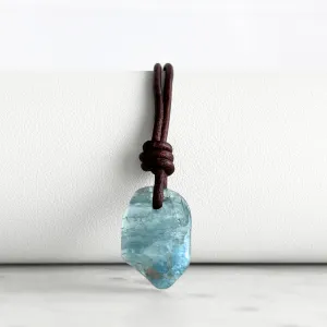 Natural Small Aquamarine Gemstone Pendant Necklace - Inner Serenity