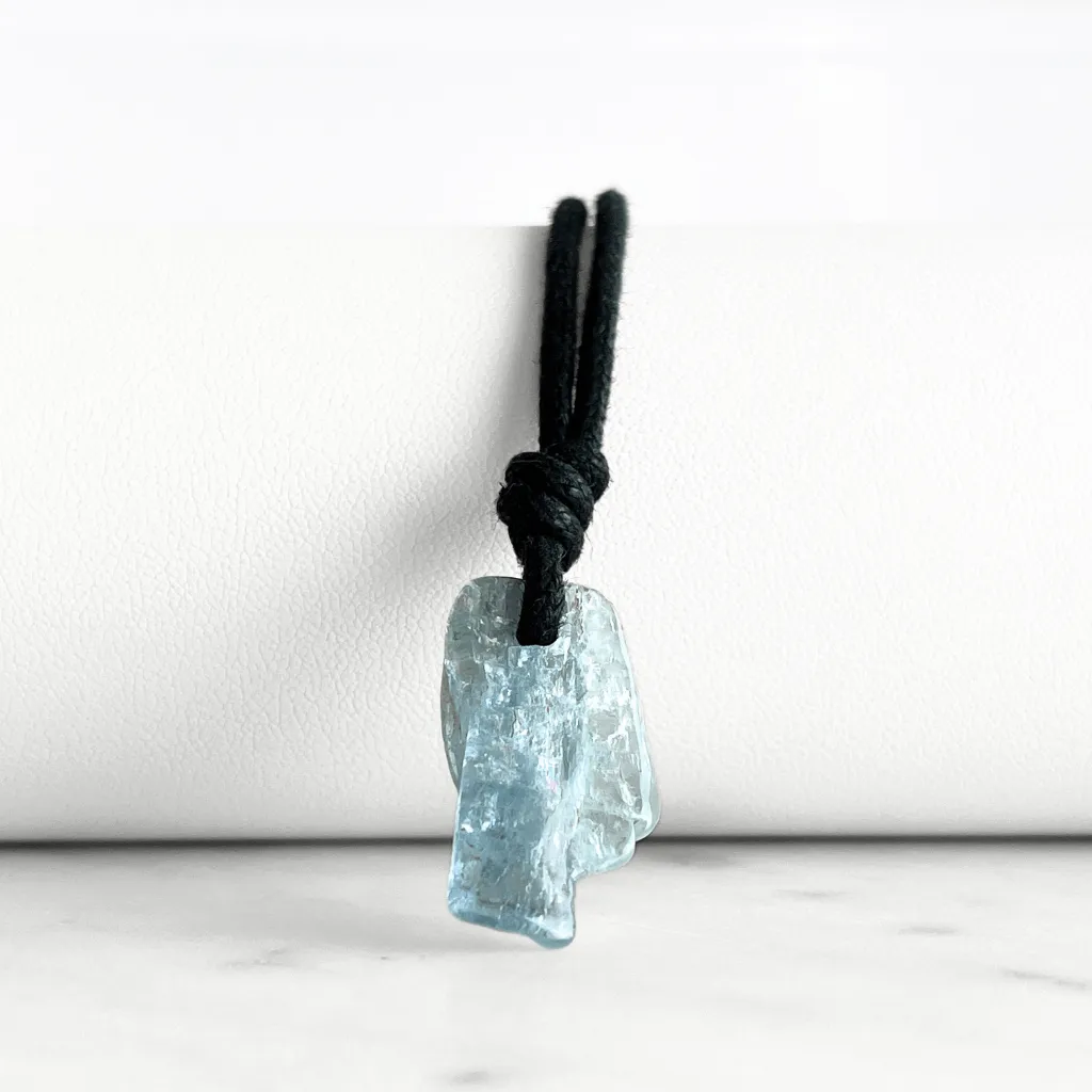 Natural Small Aquamarine Gemstone Pendant Necklace - Tranquil Harmony