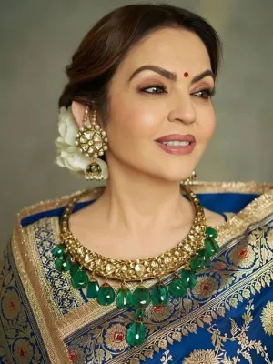 Nita Ambani Inspired Emerald Green Hasli