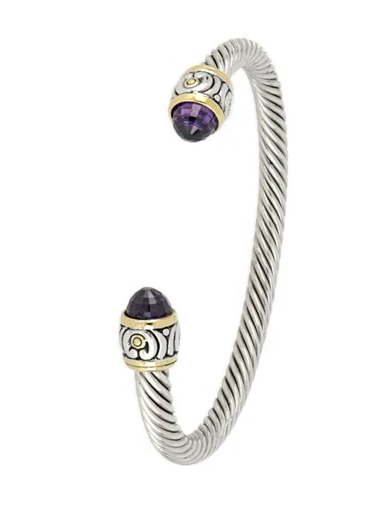 Nouveau Small Wire Cuff Bracelet - Amethyst