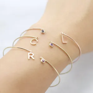 One dream letter cuff Bracelet - 14K/ 18K Gold