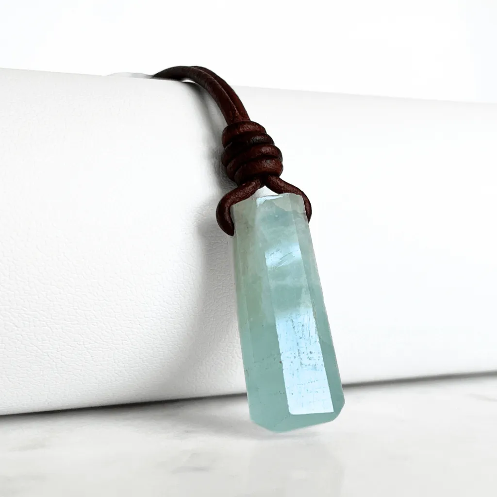 OOAK Aquamarine Gemstone Pendant Necklace - Tranquil Waters