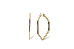 Origami Link no.5 Diamond Hoop Earrings Medium