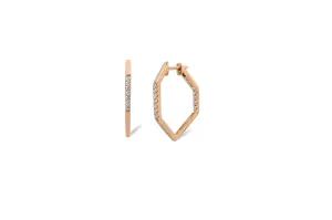 Origami Link no.5 Diamond Hoop Earrings Petite