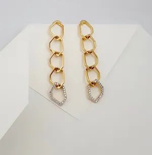 Origami Skinny 5 Link no.5  Diamond Earrings