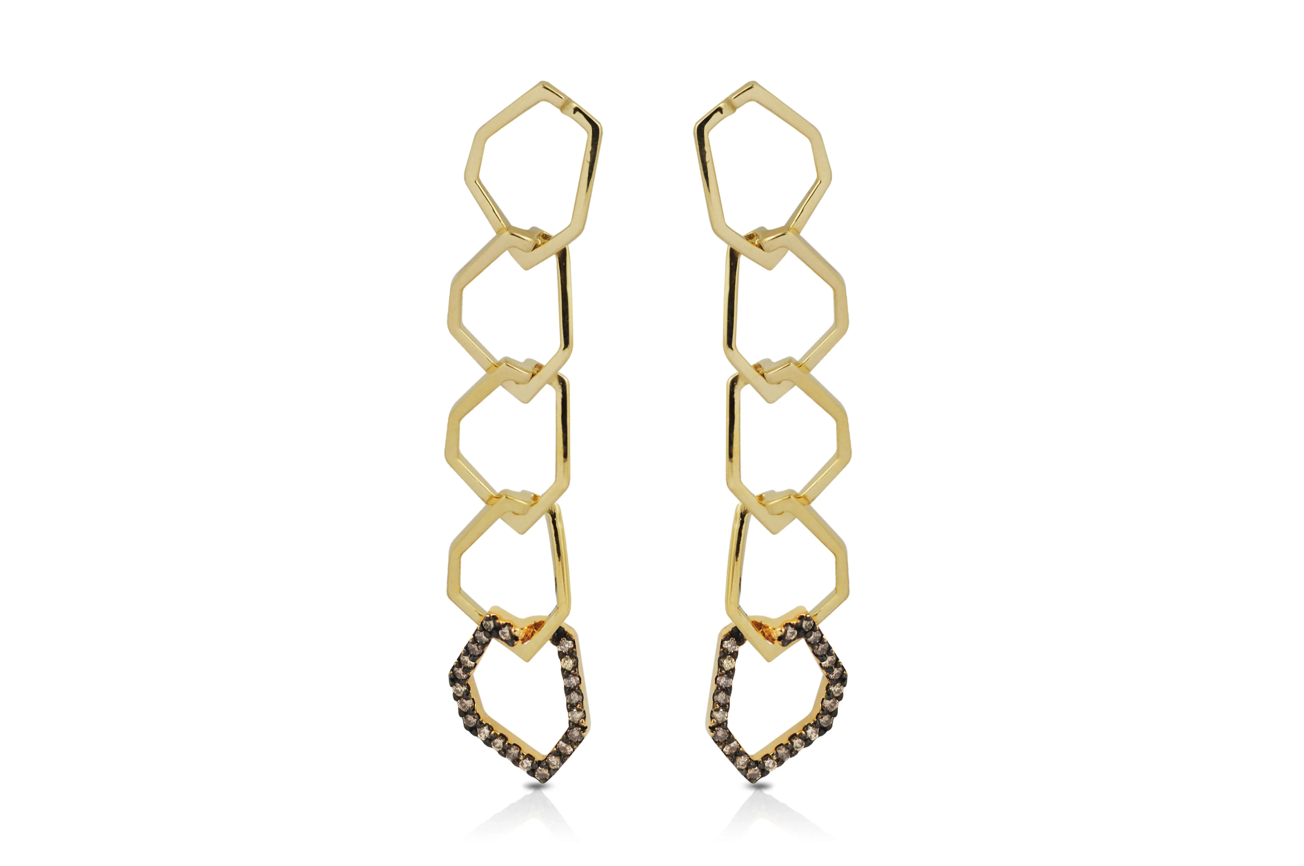 Origami Skinny 5 Link no.5  Diamond Earrings