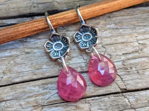 Pink Ruby Artisan Earrings