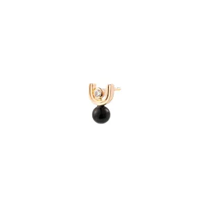 "Beluga" Diamond Onyx Earring