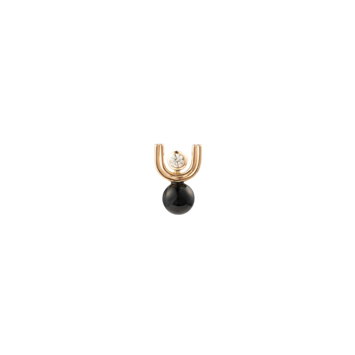 "Beluga" Diamond Onyx Earring