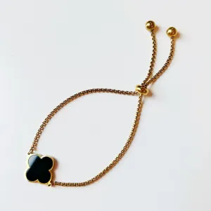 "Midnight Noir" Clover Drawstring Bracelet