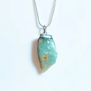 Raw Aquamarine Pendant Necklace