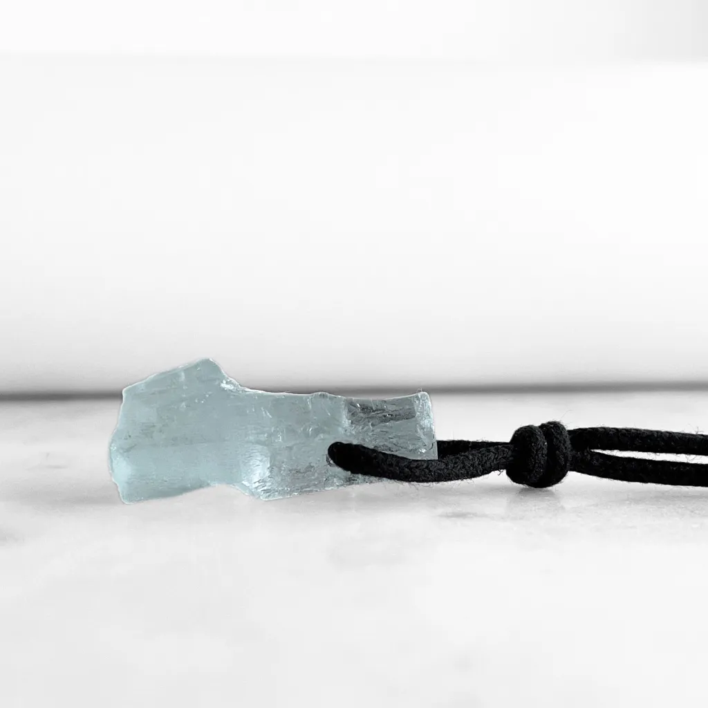 Raw OOAK Aquamarine Gemstone Pendant - Oceanic Clarity