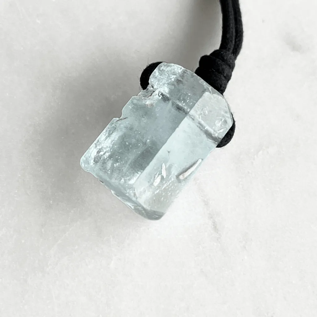 Raw OOAK Aquamarine Gemstone Pendant - Tranquil Waters