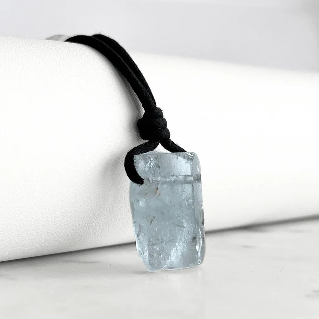 Raw OOAK Aquamarine Gemstone Pendant - Tranquil Waters