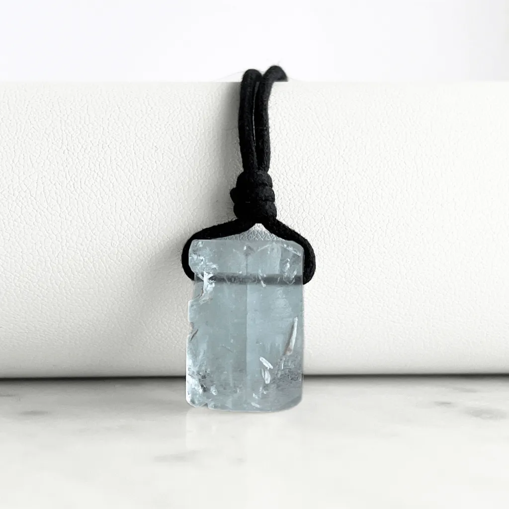 Raw OOAK Aquamarine Gemstone Pendant - Tranquil Waters