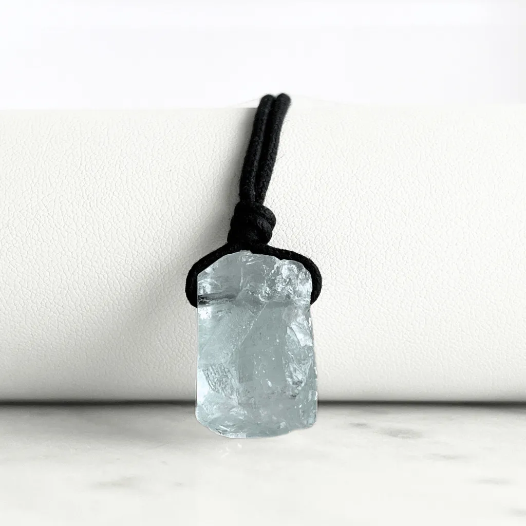 Raw OOAK Aquamarine Gemstone Pendant - Tranquil Waters