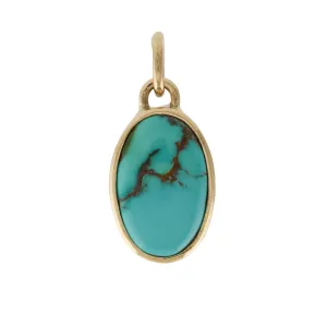 Serene 14 KT Gold x Azure Royston Turquoise Oval Pendant