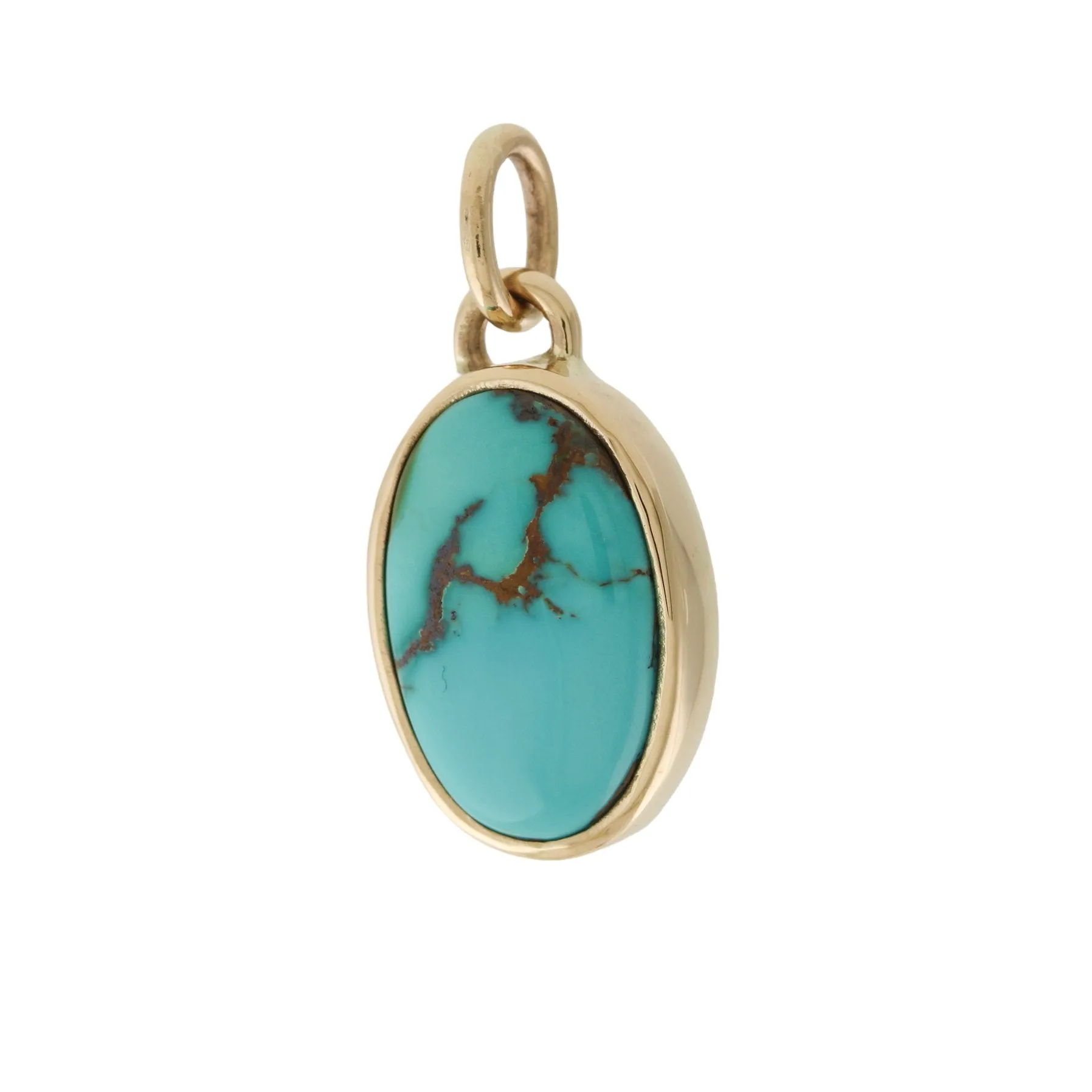 Serene 14 KT Gold x Azure Royston Turquoise Oval Pendant